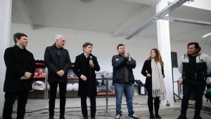 Kicillof y Grabois visitaron la cooperativa “Argüello” del Polo Textil del MTE