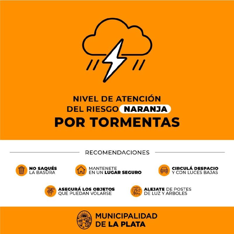 Alerta Naranja por tormentas en La Plata: Encaran operativo de prevención